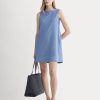 The Shift Dress in Stretch Linen | Bluebell
