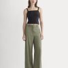 The Wide-Leg Pant in Stretch Linen | Lichen Green