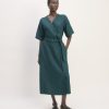 The Wrap Dress in Linen | Dark Sea
