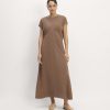 The TENCEL™ Short-Sleeve Midi Dress | Carob Brown
