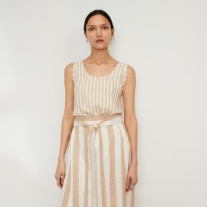 The Scoop Tank in Linen | Bone / Caramel