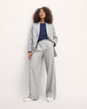 The Draper Pleated Pant in Buttersmooth | Heather Steel | 30 Inseam
