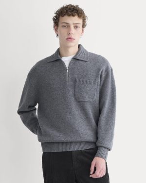 Luxe Merino Quarter-Zip Pullover | Heathered Charcoal