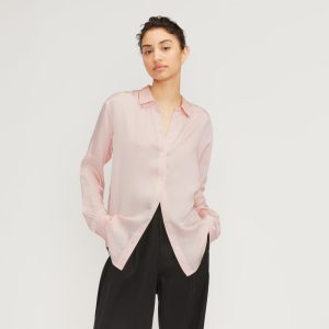 The Satin Relaxed Shirt | Petal Pink