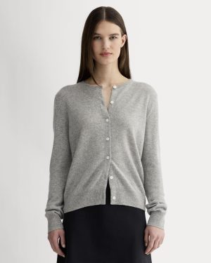 The Classic Cardigan in Cashmere | Light Heather Grey