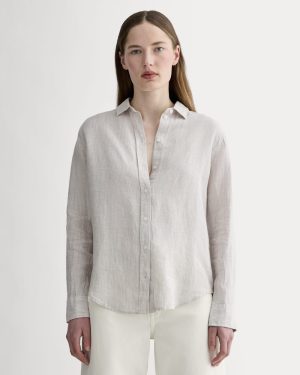 The Must-Have Shirt in Linen | Stone / White