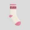 The Ribbed Sweater Sock | Canvas Tan / Fuschia Pink