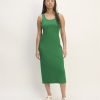 The '90s Rib Dress | Grass Green