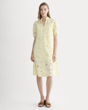 The Eyelet Midi Dress | Light Yellow