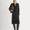 Cashmere Polo Midi Dress | Black