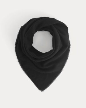 The Feather Cashmere Bandana | Black
