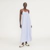 The Tie-Back Halter Dress | Mazarine Blue / Optic White