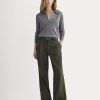Wide-Leg Trouser in Buttersmooth | Dark Green | 32 Inseam