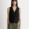 The Vest in Stretch Linen | Black