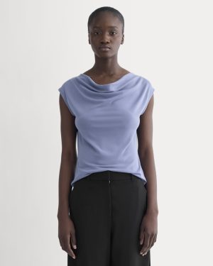 The Draped Top in Butterknit | Blue Dusk