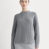 Cable Sweater in Luxe Merino | Heathered Mid-Grey