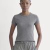 Shrunken Tee in Cozy Waffle | Heathered Charcoal