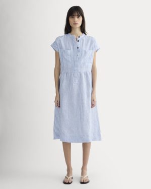 The Craft Dress in Linen | Bluebell / Bone