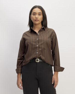 The Must-Have Shirt in Silky Cotton | Cocoa / Black