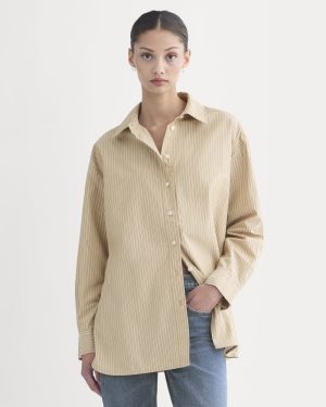 The Boyfriend Shirt in Ultrasoft Cotton | Tiger's Eye / Optic White