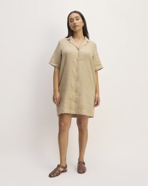 The Shirtdress in Linen | Trench Coat Khaki