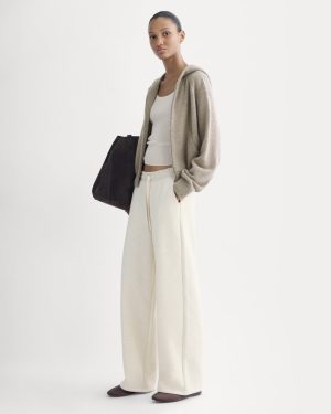 Luxe Fleece Wide-Leg Sweatpant | Heathered Oat