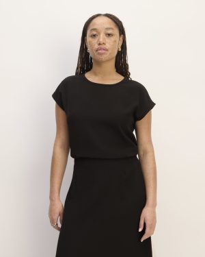 The Mini Jacquard Stripe Top | Black