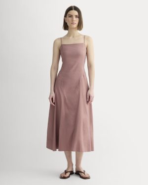 The Seamed Dress in Stretch Linen | Rose Dusk