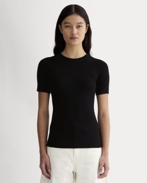 The Sweater Tee in Ultrasoft Merino | Black