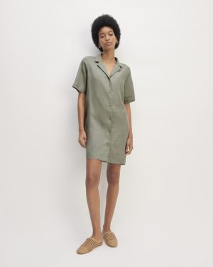 The Shirtdress in Linen | Sage Green