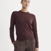 Cashmere Slim Crew Sweater | Wine