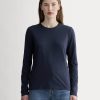 The Slim Long-Sleeve Crew in Essential Cotton | Navy