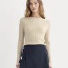 Cashmere Ribbed Boat-Neck Sweater | Heather Light Camel