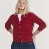 The Classic Cardigan in Cashmere | Berry Red