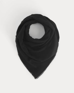 The Cashmere Feather Scarf | Black