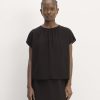 The Gathered Neck Top | Black