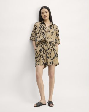 The Vacation Short | Black / Cornstalk Abstract