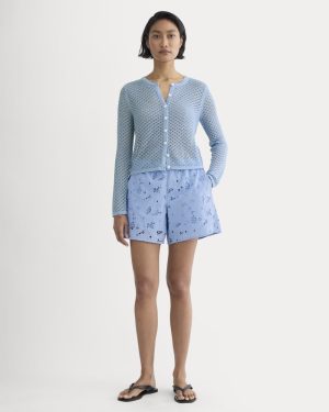 The Eyelet Pull-On Short | Sky Blue