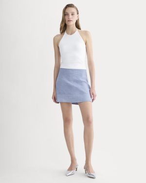 The Mini Skirt in Stretch Linen | Chambray