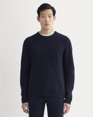 The Fisherman Crew in Wool Cashmere | Navy