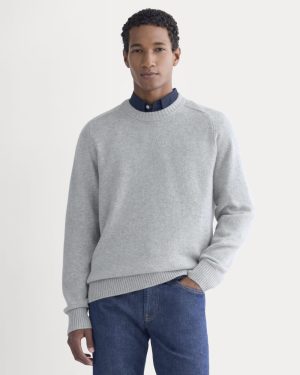 Midweight Cashmere Crew | Heathered Grey