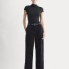 Corduroy Wide-Leg Trouser | Black