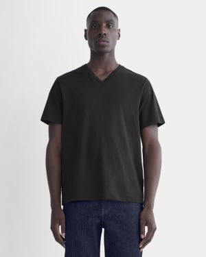 The Essential Organic V-Neck Tee | Black