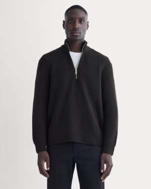The Felted Merino Half-Zip Sweater | Black