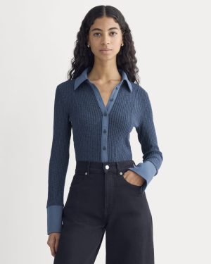 Cozy Rib Button-Up | Mood Indigo