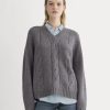Cloud Cable V-Neck Sweater | Blue Multi Twist