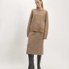 The Alpaca Tiger Jacquard Skirt | Camel / Medium Brown
