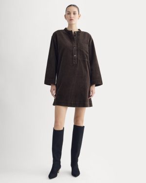The Corduroy Mini Dress | Dark Chocolate