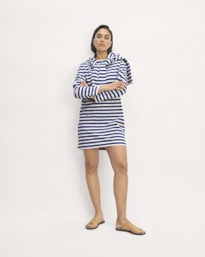 The Mariner Dress | Bone / Mazarine Blue