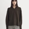 V-Neck Sweater in Extrafine Luxe Merino | Coffee Bean